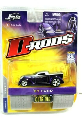 Jada Toys D-Rods '37 Ford 1937 púrpura y gris 2005 Wave 1 fundido a presión NUEVO SELLADO Foto 1 de 3