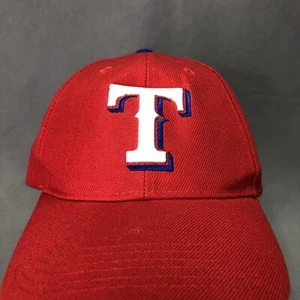 TEXAS RANGERS EMBROIDERED LOGO MENS RED ADJUSTABLE STRAPBACK CAP HAT NWOT - Picture 1 of 7