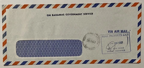 1993 ON BAHAMAS GOVERNMENT SERVICE COVER NASSAU REAL PROPERTY TAX Cover