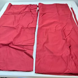 jcpenney curtain panel pair solid red blend rod pocket drapes usa modern - Picture 1 of 14