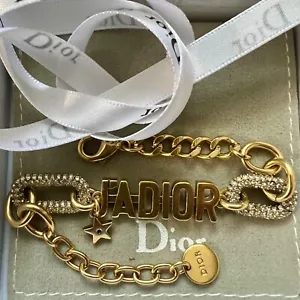 Christian Dior Gold Color Bracelet J’ADIOR Charm Bangle Designer Jewelry - Picture 1 of 11
