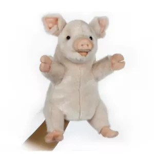 Farm Pig Puppet Hansa Realistic Soft Animal Plush Toy 25cm **FREE DELIVERY** - Picture 1 of 2