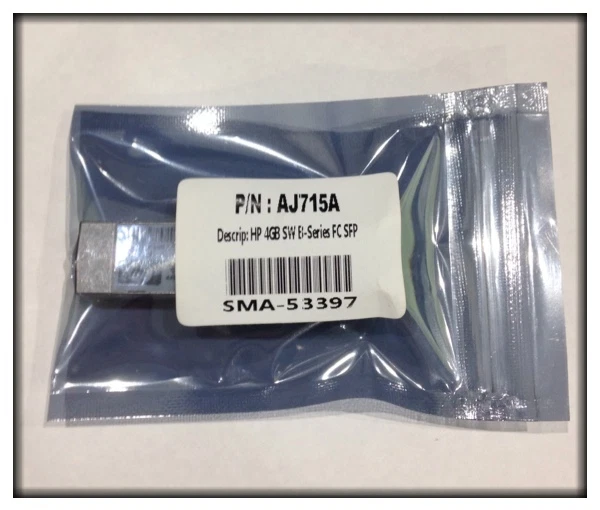 HP 4GB Short Wave B-Series FC SFP Transceiver 1Pk PN: AJ715A - Image 1 of 1