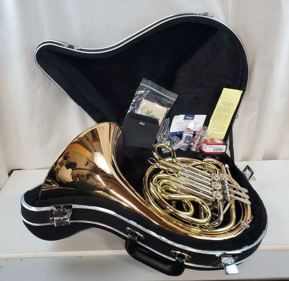 HOLTON "FARKAS" MODELO H181 4 VÁLVULAS DOBLE CUERNO FRANCÉS ROSA LATÓN CAMPANA CAJA ABIERTA Foto 1 de 4