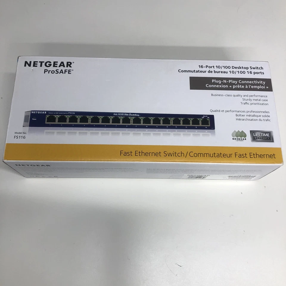 NETGEAR 16 Port Desktop Switch Model: FS116 10/100 - Image 1 of 4