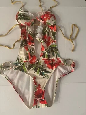 Guess Collection Size M 1 Piece Tropical Flowers, Swim Bathing Suit - Image 1 of 4