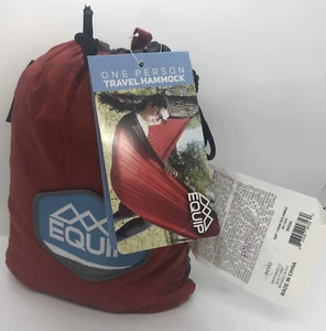 Equip Lightweight One Person Travel Hammock 116" x 59"Red &  Gray New - Picture 1 of 4