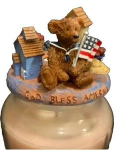 NIB RARE Vintage Yankee Jar Candle Capper GOD BLESS AMERICA, UNITED WE STAND - Picture 1 of 17