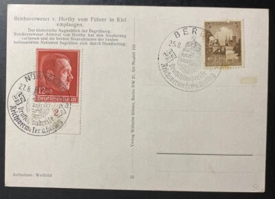 1938 Berlin Germany Real Picture Postcard cover RPPC To Nuremberg Leader Visit - Image 1 of 2
