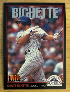 1993 Leaf Triple Play Dante Bichette Baseball Card #154 Brewers VG O/C