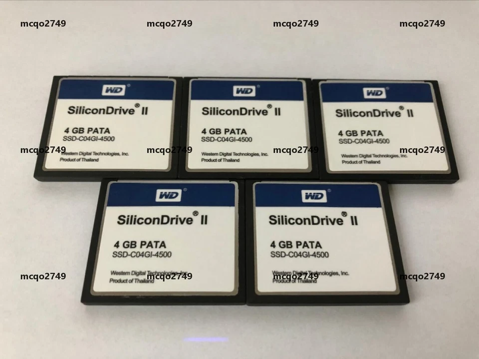 5PCS WD SiliconDrive II 4GB PATA CF WD CF Card SSD-C04GI-4500 - Image 1 of 2