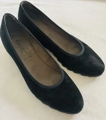 Zapatos Mocasines de Cuña Gabor para Mujer Negros Gamuza Talla 7.5 Preppy Negocios Informales Foto 1 de 4