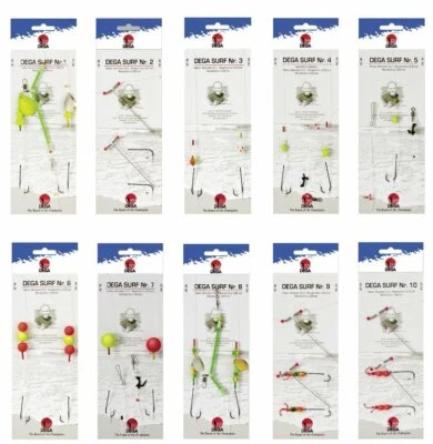 DEGA Brandungs-Systeme SURF Brandungsvorfach Surf-Rigs, Hakengröße 1 o. 2