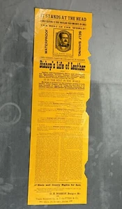 1889 Broadside "Bishop's Life of Leather" Schuhcreme, Verkaufsagenten Bangor, ME - Bild 1 von 8