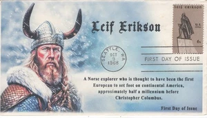 AO-1359, 1968, Leif Erikson, Add-on Cachet, First Day Cover, Standard Postmark, - Picture 1 of 1