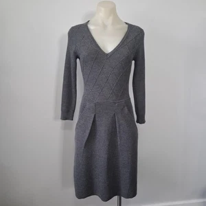 Leona Edmiston Size 8 Or XS grey wool blend Knit Dress Stretch Long Sleeve #109 - Picture 1 of 10