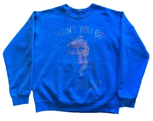 VTG Mr Roger Won't You Be My Neighbor Sweatshirt Pullover Sz S/M Faded Shirt - Picture 1 of 6