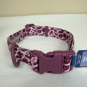 Top Paw XL Dog Collar, Pink and Purple Leopard Print, Adjustable and Durable - Picture 1 of 8