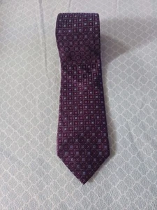 Brooks Brothers 346 Mens Neck Tie Silk Purple geometric 3.5" wide 57" Long Dad - Picture 1 of 3