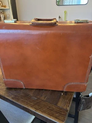 Vintage Leather Luggage Cowhide Air Ace Cir. 1950’s-1960’s - Image 1 of 4