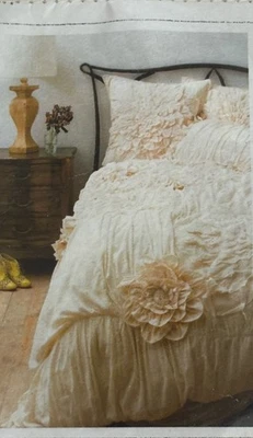 Conjunto Anthropologie Georgina Colección Crema Arena Par de Fundas Talla King Nuevo con Etiquetas Nuevo Foto 1 de 3