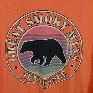 Tolles Smokey Mountains Tennessee Herren M Orange Kurzarm T-Shirt Neu Bear Tee - Bild 1 von 7