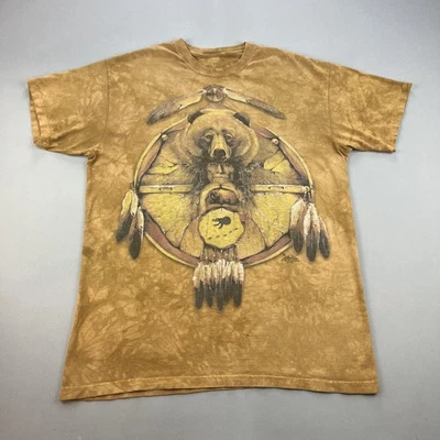 The Mountain Native American Bear T-Shirt Mens Large Tan Dream Catcher Spirit - Image 1 of 4