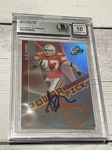 AJ Hawk Signed Card Press Pass Slabbed Beckett IP Auto Ohio St. Buckeyes a - Picture 1 of 3