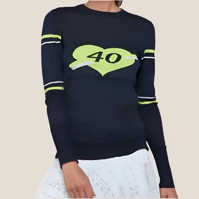 L'etoile 40 Love Merino wool tennis sweater size XS NWT Retail $265 - Image 1 of 4
