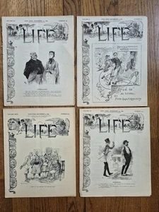 Rare 1880's Life Magazine Lot (4) Orig Complete - Picture 1 of 9
