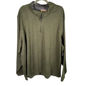 Wrangler Authentics Mens 3XL Olive Green 1/4 Zip Pullover Long Sleeve Shirt New - Picture 1 of 16