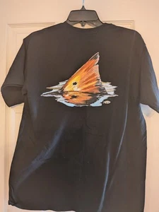 Camiseta para hombre Aftco manga corta azul marino mediana pesca verano algodón preppy - Imagen 1 de 4