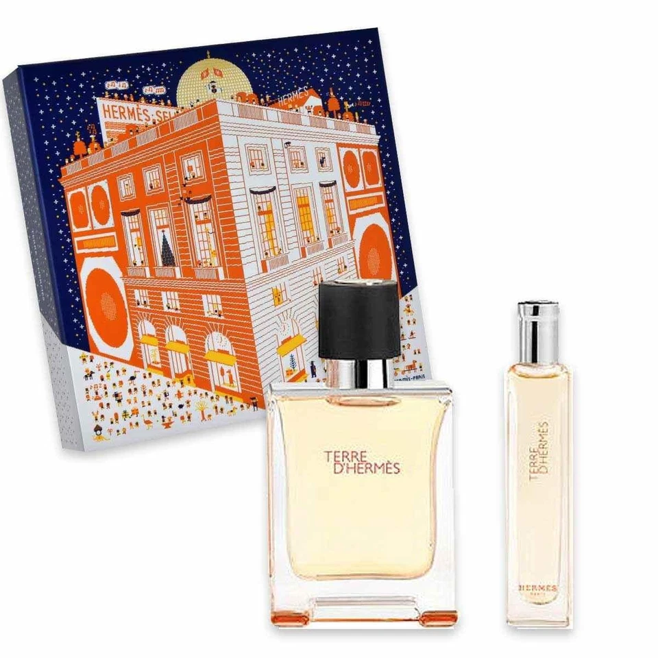 Hermes Terre d’Hermes EDT 50ml + 15ml Gift Set Uomo Lusso Originale regalo Foto 1 de 1