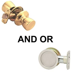 Satin Nickel Schiebetürschloss (OR /&), Kwikset, 334 15 RND PCKT DR Schloss, PASSAG - Bild 1 von 20