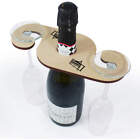 'Deck Chair' Wooden Wine Glass / Bottle Holder (GH00029443)