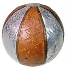 5” Pressed Tin Tri Color Decorative Sphere Orb Modern Ball Rustic Tribal Large
