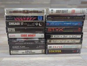 Lot Of 16 Rock 80s Cassette Tapes. Eagles, Stryper, Tesla, Crue, Acdc, Journey - Picture 1 of 19
