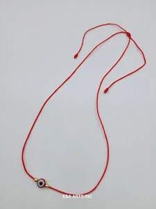 Viel Glück Auge Halskette Rotes Auge Halsband Kabbala Schutz Rot Kordel Unisex Geschenk - Bild 1 von 2