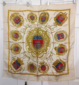 Vintage Authentic HERMES Les triples de Paris Crest scarf CARRE 45 Silk - Picture 1 of 9