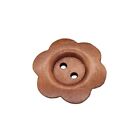50Pcs Round Wood Buttons Flower Shaped Sewing Button  Clothing Sewing