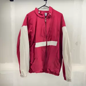 Vintage Russell Athletic Mens XL Windbreaker Track Jacket 90s Full Zip White Red - Picture 1 of 3