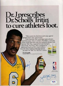 Julius Erving Autographed Tritin Spray Advertisement Full page Laminated PSA/DNA - Picture 1 of 3