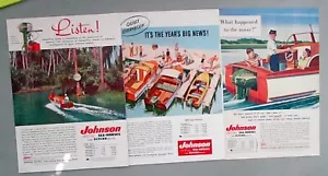Johnson Sea Horse 1955 lote de anuncios de motor fueraborda/lote de 3 anuncios de diferentes colores - Imagen 1 de 1