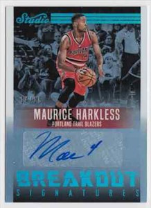 2016-17 Panini Studio Breakout Signatures Teal Maurice Harkless Auto 14/15 #32