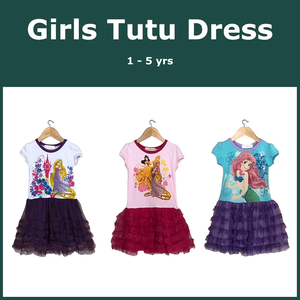 Cool Elves Disney  Baby Toddler Grils Princesses Tutu Dress Tiered Ruffle Skirt - image 1 of 1