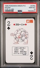 1996 POKEMON GREEN VERSION PLAYING CARDS 076C GOLEM Poker Nintendo PSA 10