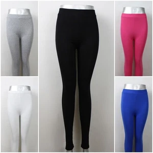 Baumwoll Damen Leggings Leggins Lang Blickdicht Baumwolle Knöchellang farbig S M - Bild 1 von 6