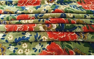 Luxury Soft Velvet Fabric Dress Sewing Upholstery Throw Yard Floral Print Indian - Picture 1 of 5