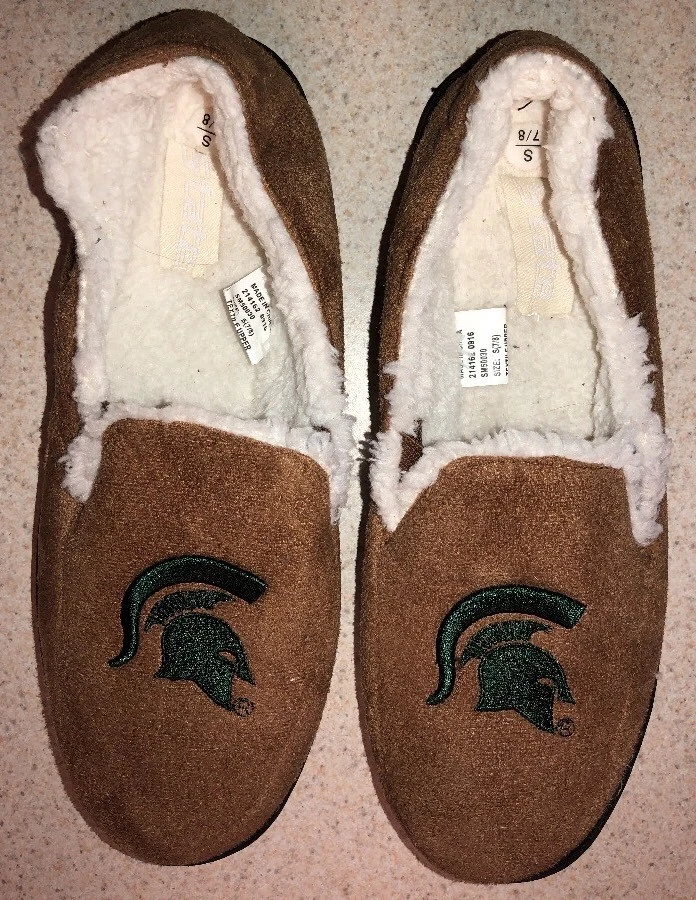 Zapatillas Michigan State MSU Spartans Damas Marrón Tostado Imitación Gamuza Talla S 7/8 Foto 1 de 4