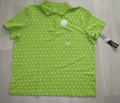 Kim Rogers идеальный рубашка-поло женщин L большой зеленый горошек SS расслабленный крой - Изображение 1 из 3